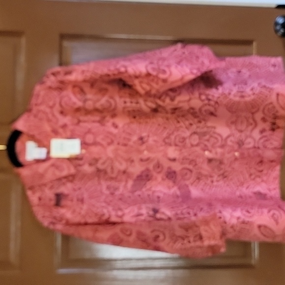 Coldwater Creek-Rosy rust colored burnout top Size 2X NWT. - Picture 2 of 10